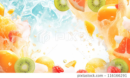 Fresh fruit background Vitamin color 116166291