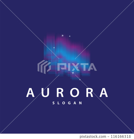 Aurora Light Wave Sky View Logo, Simple Abstract Templet Illustration Design Aurora Light Wave Sky View Logo, Simple Abstract Templet Illustration Design 116166318