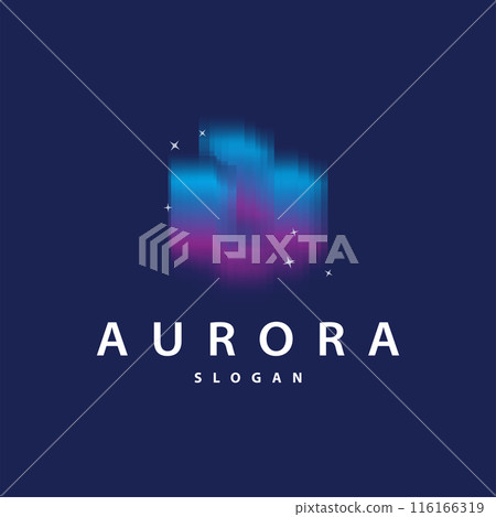 Aurora Light Wave Sky View Logo, Simple Abstract Templet Illustration Design Aurora Light Wave Sky View Logo, Simple Abstract Templet Illustration Design 116166319