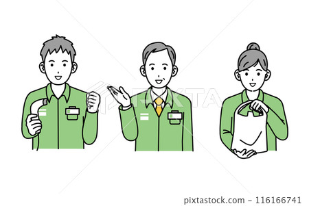 快樂工作的便利商店店員的插圖 116166741