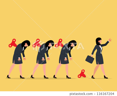 Get independent from the organization. Businesswomen have freedom after his winder released. 116167204