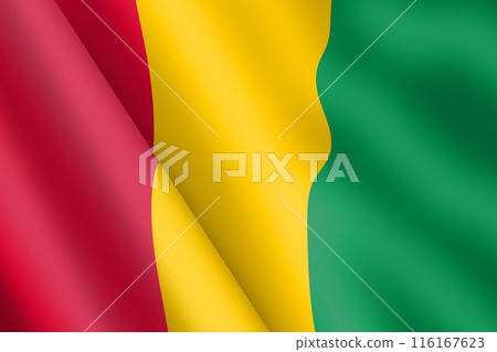 Guinea waving flag 3d illustration 116167623