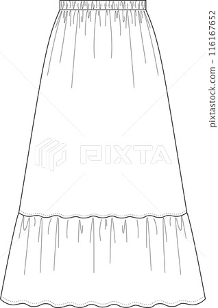 Gathered skirt [hanger illustration] 116167652