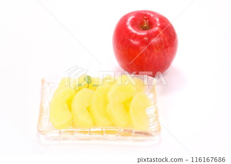 Apple compote, sweetened dessert, light background Apple compote, sweetened dessert, light background 116167686