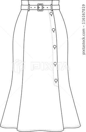 側扣腰帶美人魚裙【衣架圖】 側扣腰帶美人魚裙【衣架圖】 116167819