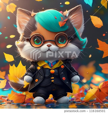 被五顏六色的油漆覆蓋的時尚小貓 被五顏六色的油漆覆蓋的時尚小貓 116168501