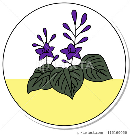 貼紙風格圓形花扎十二月泡桐泡桐渣 116169066