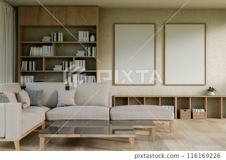 A cozy contemporary living room features a cozy grey L shape sofa, a coffee table, and deccor. A cozy contemporary living room features a cozy grey L shape sofa, a coffee table, and deccor. 116169226