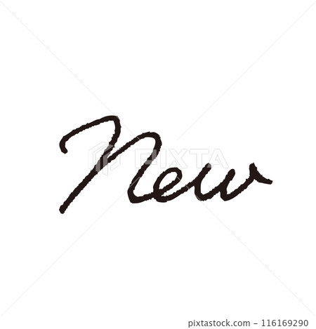 The word "New" written with a pen, handwritten The word "New" written with a pen, handwritten 116169290
