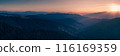 Breathtaking Sunrise Over Carpathian Mountain Ridge Panorama 116169359