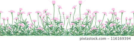row of pink flowers row of pink flowers 116169394