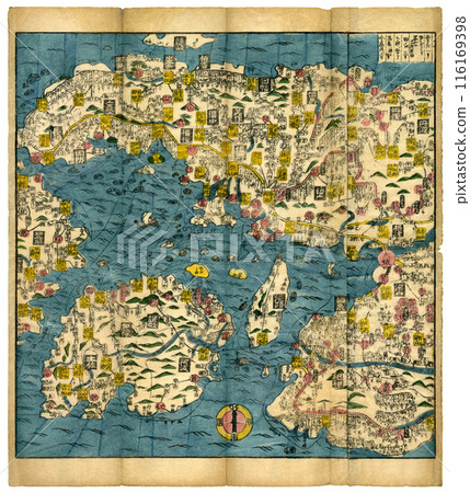 Old maps of the Chugoku and Shikoku regions from the Edo period [Inaba, Aki, Izumi, Kii, Sanuki, Tosa, and others] 116169398
