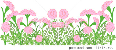 row of pink flowers row of pink flowers 116169399