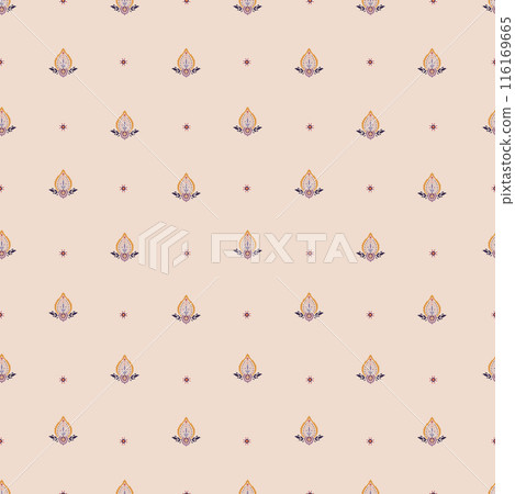 Beige and Red Floral Pattern 116169665