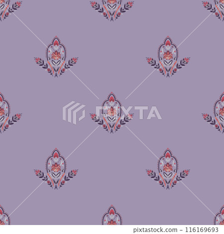 Colorful Floral on Purple Background 116169693
