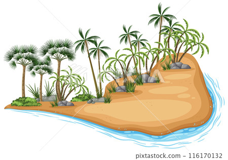 Tropical Island with Palm Trees 116170132