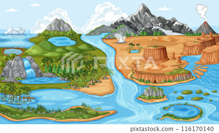 Diverse Landforms and Water Bodies 116170140