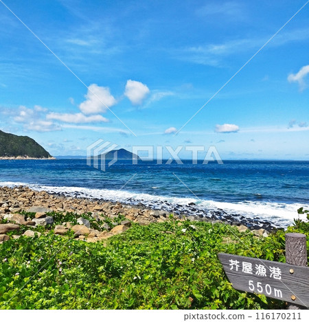 Information sign amidst the fresh greenery at Kuroiso Beach - Itoshima 116170211