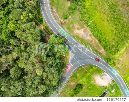 Aerial view Drone camera top view rainforest trees ecology with healthy environment concept and summer background,Green environment background 116170257