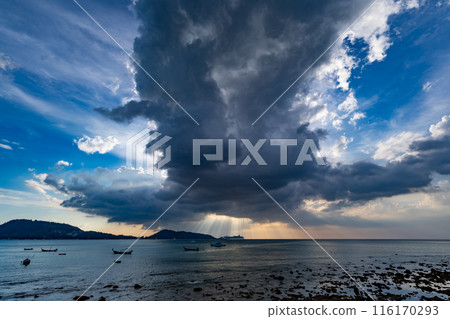 Amazing sea landscape nature background,with sky and clouds 116170293