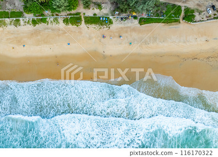 Top view Beach waves background, Natural background, photo sea waves texture background Top view Beach waves background, Natural background, photo sea waves texture background 116170322