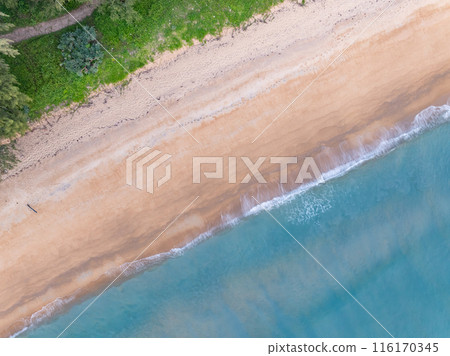 Top view Beach waves background, Natural background, photo sea waves texture background Top view Beach waves background, Natural background, photo sea waves texture background 116170345