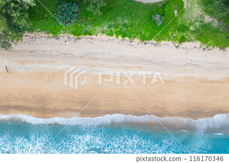 Top view Beach waves background, Natural background, photo sea waves texture background Top view Beach waves background, Natural background, photo sea waves texture background 116170346