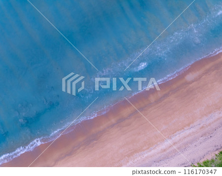 Top view Beach waves background, Natural background, photo sea waves texture background Top view Beach waves background, Natural background, photo sea waves texture background 116170347
