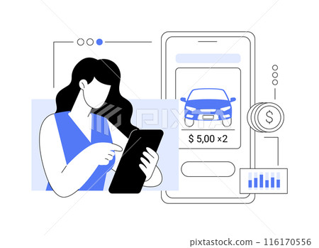 Ride dynamic pricing abstract concept vector illustration. 116170556