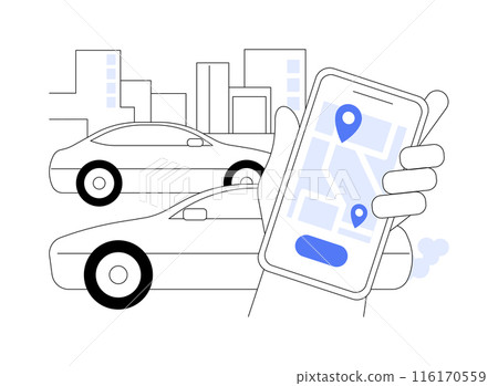 Booking a ride abstract concept vector illustration. 116170559
