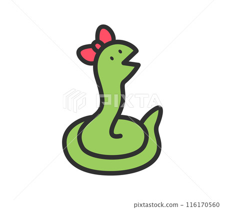 一條帶有絲帶的蛇的插圖 一條帶有絲帶的蛇的插圖 116170560