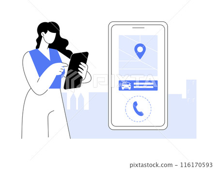 Call for a taxi abstract concept vector illustration. Call for a taxi abstract concept vector illustration. 116170593