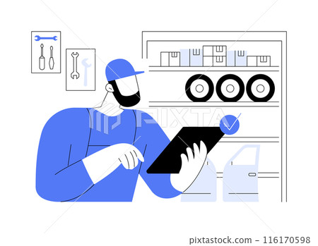 Auto parts supply abstract concept vector illustration. Auto parts supply abstract concept vector illustration. 116170598