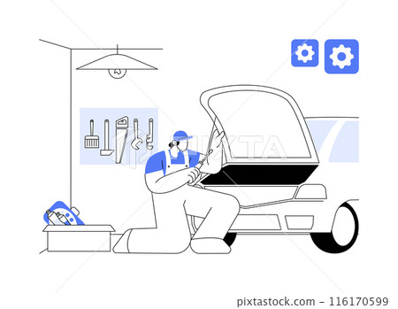 Auto repair garage abstract concept vector illustration. 116170599