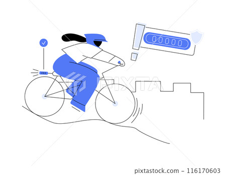 Bicycle smart brake sensor abstract concept vector illustration. 116170603