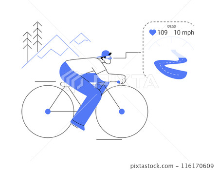 Cycling smart glasses abstract concept vector illustration. 116170609