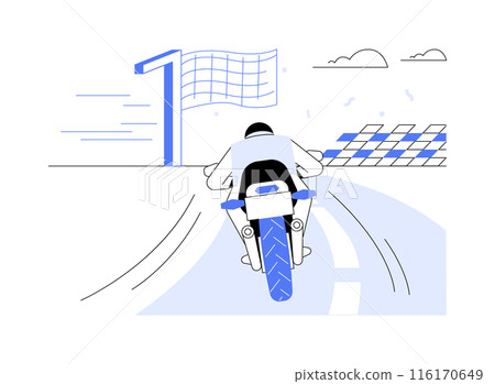 Crossing finish line abstract concept vector illustration. 116170649