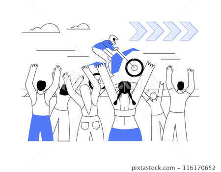Motorsport fans abstract concept vector illustration. 116170652