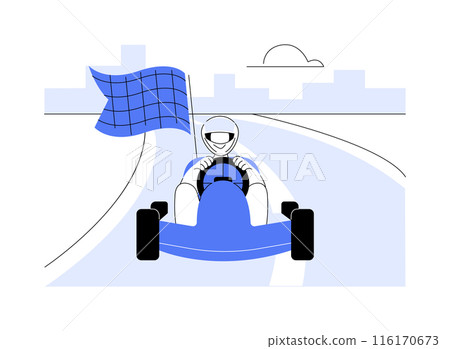 Kart racing abstract concept vector illustration. Kart racing abstract concept vector illustration. 116170673
