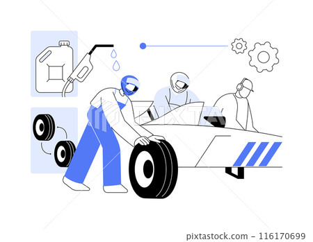 Pit stop abstract concept vector illustration. 116170699