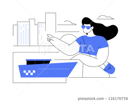 City boat tour abstract concept vector illustration. City boat tour abstract concept vector illustration. 116170738