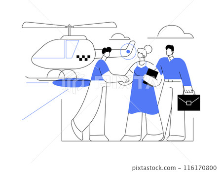 Air taxi abstract concept vector illustration. Air taxi abstract concept vector illustration. 116170800