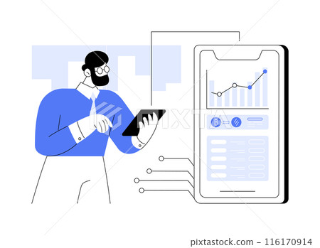 Cryptocurrency exchange app abstract concept vector illustration. Cryptocurrency exchange app abstract concept vector illustration. 116170914