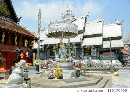 Beautiful scenery of Wat Srisuphan, famous as the Silver Temple in Chiang Mai, Thailand 116170969
