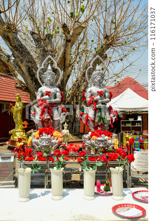 Beautiful scenery of Wat Srisuphan, famous as the Silver Temple in Chiang Mai, Thailand 116171037