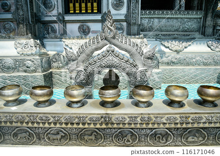 Beautiful scenery of Wat Srisuphan, famous as the Silver Temple in Chiang Mai, Thailand 116171046