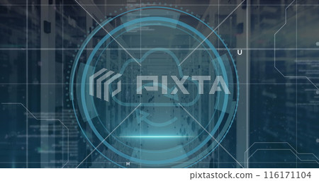 Image of cloud icon and data processing over computer servers Image of cloud icon and data processing over computer servers 116171104