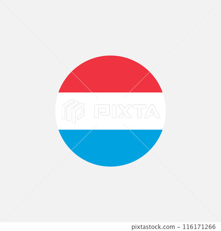 Round Luxemburg flag emblem design element 116171266