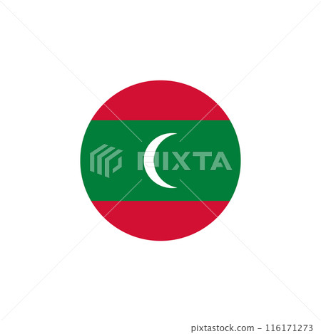 Round Maldives flag emblem design element Round Maldives flag emblem design element 116171273