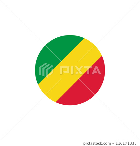 Round Republic of Congo flag emblem design element 116171333